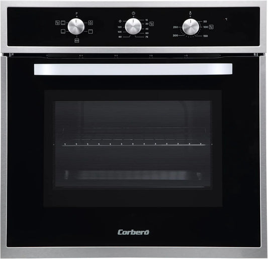 Corbero CCHM603X horno eléctrico, 70L, 2100W, 60x60x58cm, Horno de Convección, Convencional con 4 Programas, Limpieza por Hidrolisis, acero inoxidable