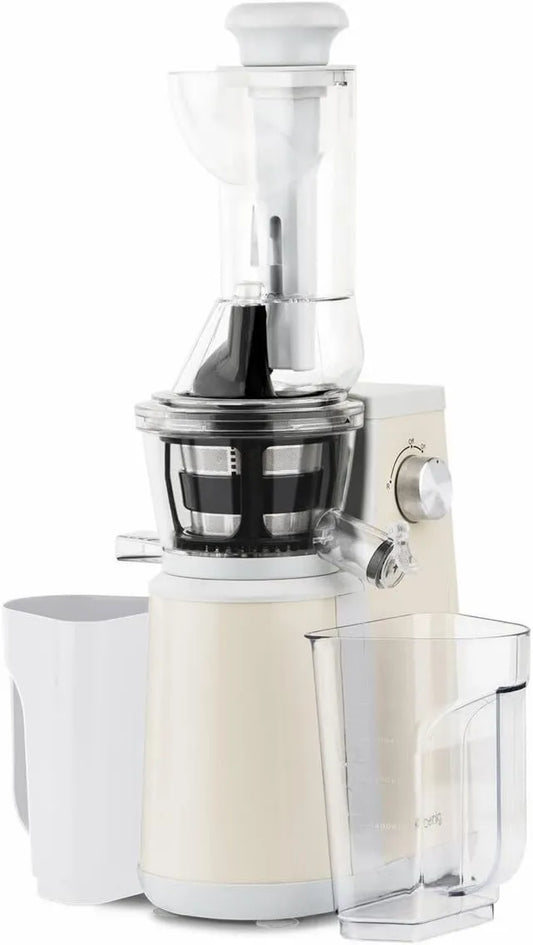 Batidora de vaso, 1 Litro, 60 RPM, 400 W, Frutas y Verduras, Extractor de Jugo, Boquilla Extra Grande, acero inoxidable, Edición Limitada