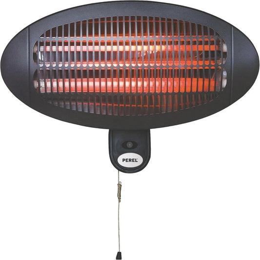 Calefactor eléctrico IP34, 2000W, 3 niveles, terraza cuarzo, resistente al agua, montaje mural con cordón