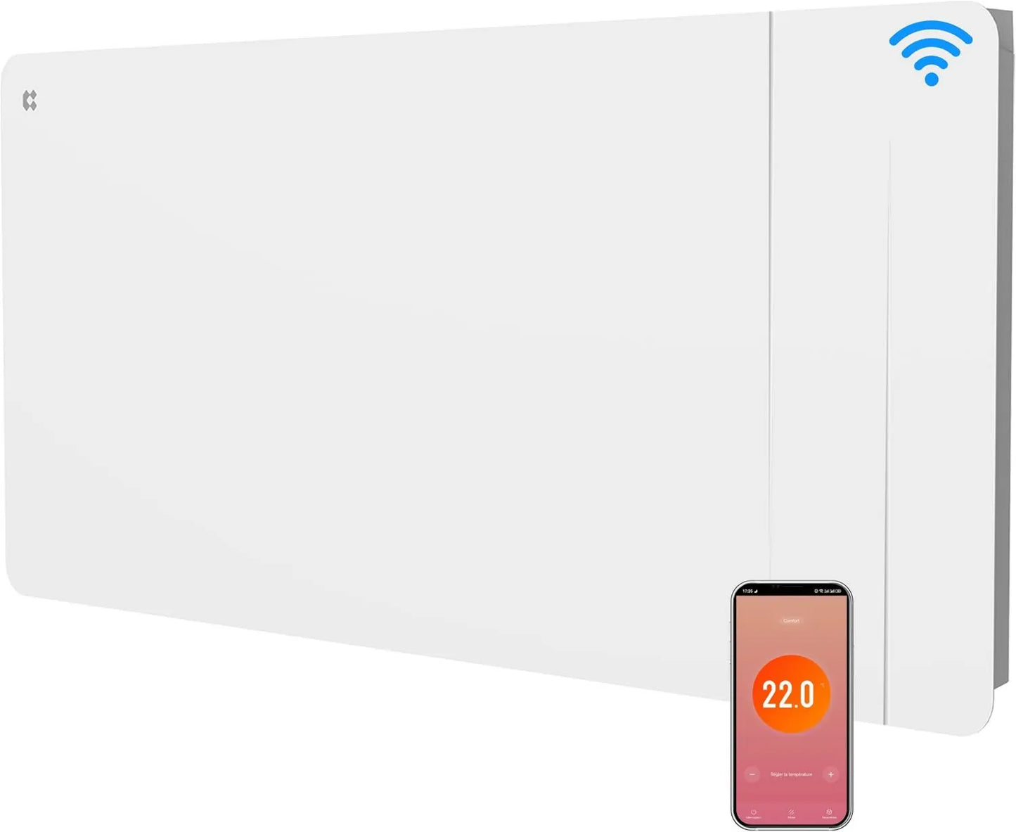 Radiador CBHTD20A-W, 2000W, 30 m², WiFi, control, Calefacción Ultrarrápida para Grandes Espacios