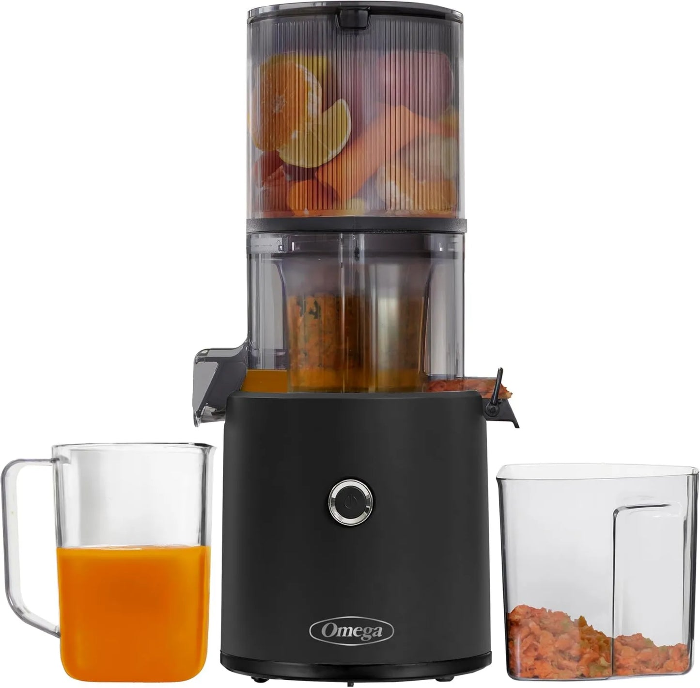 Exprimidor eléctrico JC2022BK11, Extractor de verduras y frutas de prensado lento en frío, serie Effortless para jugo por lotes con tolva extra grande