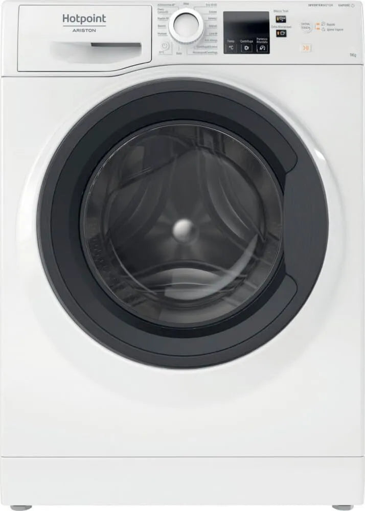 Ariston NF97WK lavadora, 1400 rpm, 9 kg, 76 dB, Hotpoint IT de Libre Instalación, Función Vapor, Carga Frontal, Tambor de Acero Inoxidable