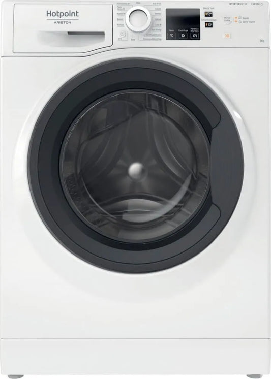 Ariston NF97WK lavadora, 1400 rpm, 9 kg, 76 dB, Hotpoint IT de Libre Instalación, Función Vapor, Carga Frontal, Tambor de Acero Inoxidable