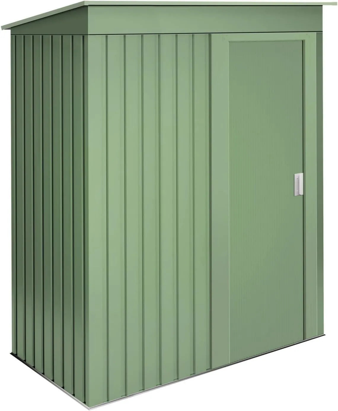 Armario de almacenamiento, 1.4 m², 162 x 86 x 181 cm, Armario Exterior Terraza Neat Green, Puerta Corredera, Techo Inclinado