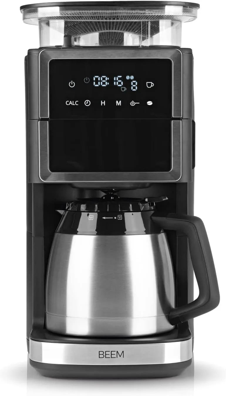 Cafetera, control programable, acero inoxidable, 10 tazas, jarra aislante, mecanismo cónico y Aroma-Plus, filtro permanente