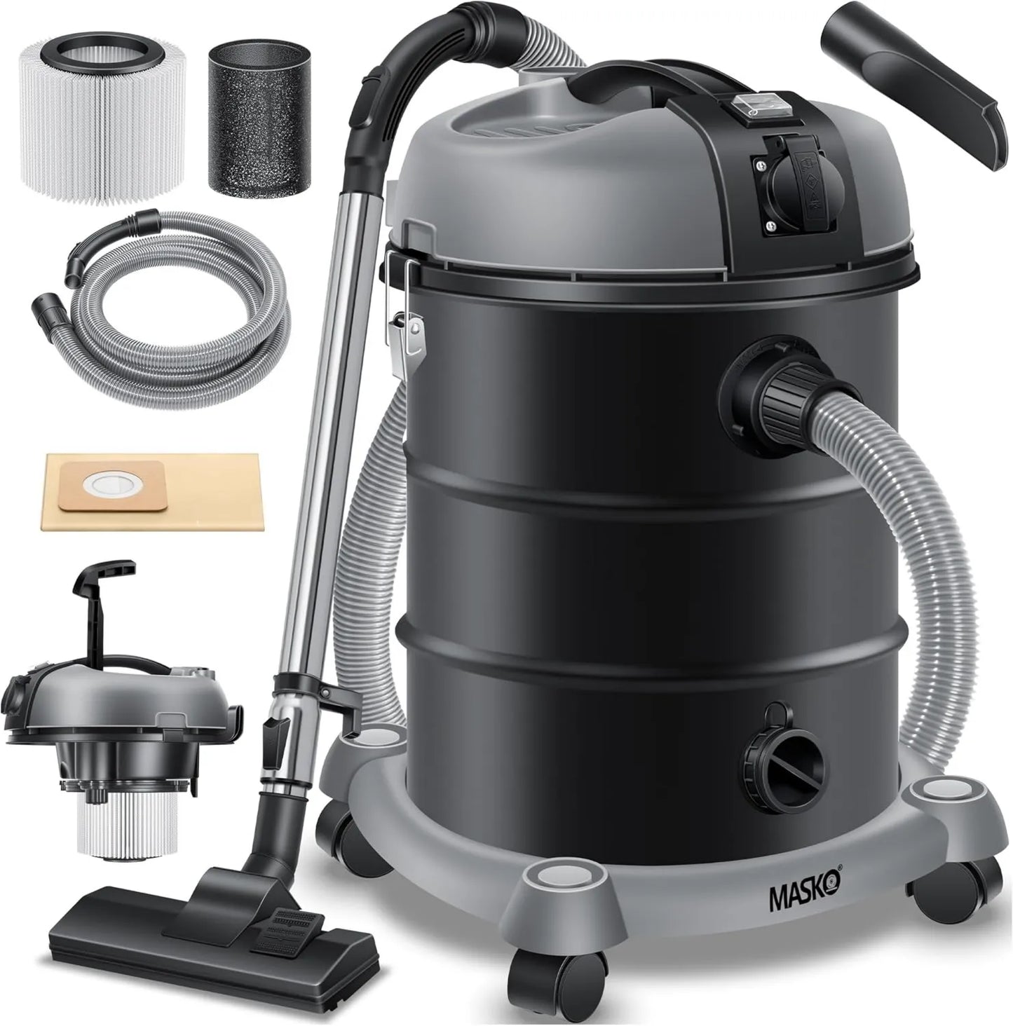 Aspiradora, 2300W, Función de Soplado, acero inoxidable
