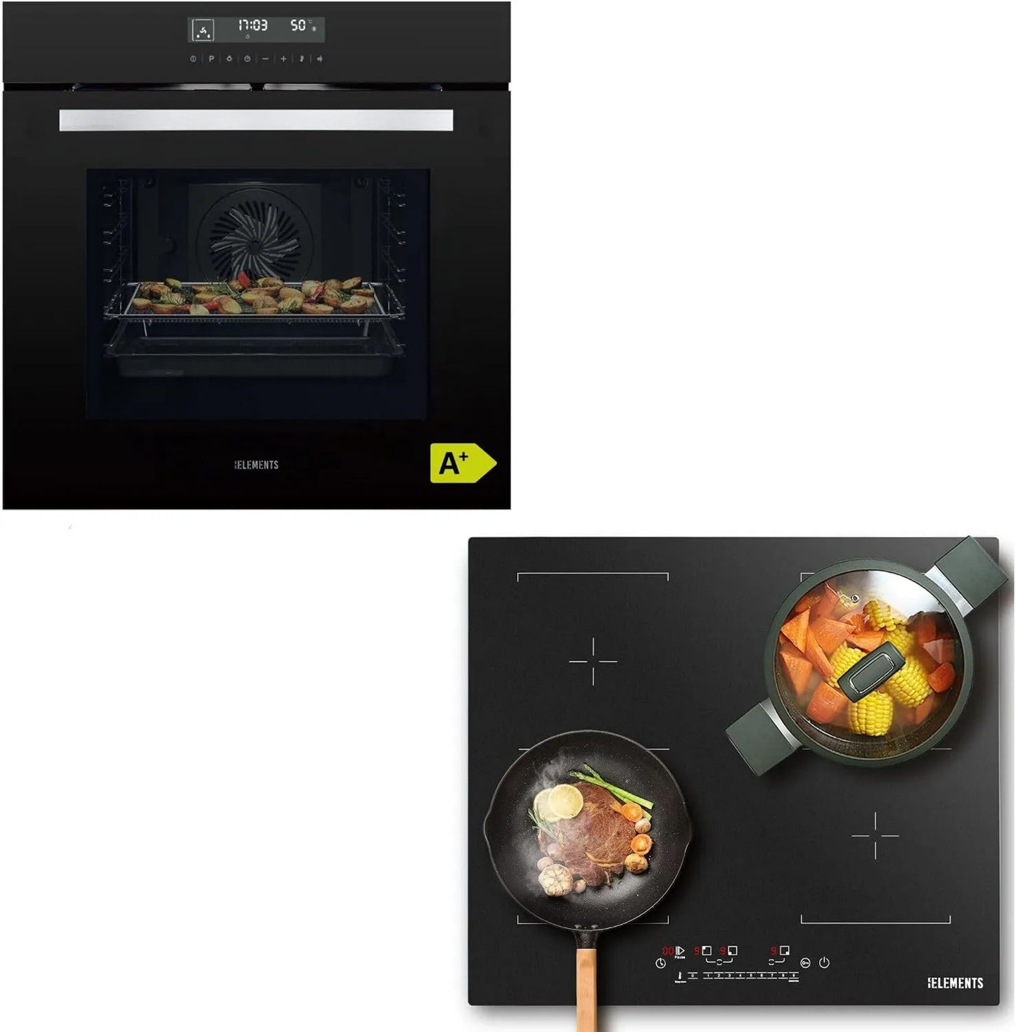 Horno eléctrico, instalación empotrada, cocción por aire caliente, función grill, 60 cm, 59 cm, cocina autosuficiente, horno empotrado