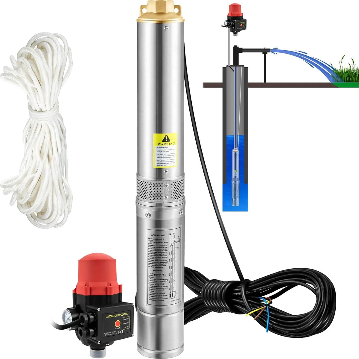 Bomba de agua, 550W, 230 V, 50 Hz, 50 L, trasvase y circulación de agua