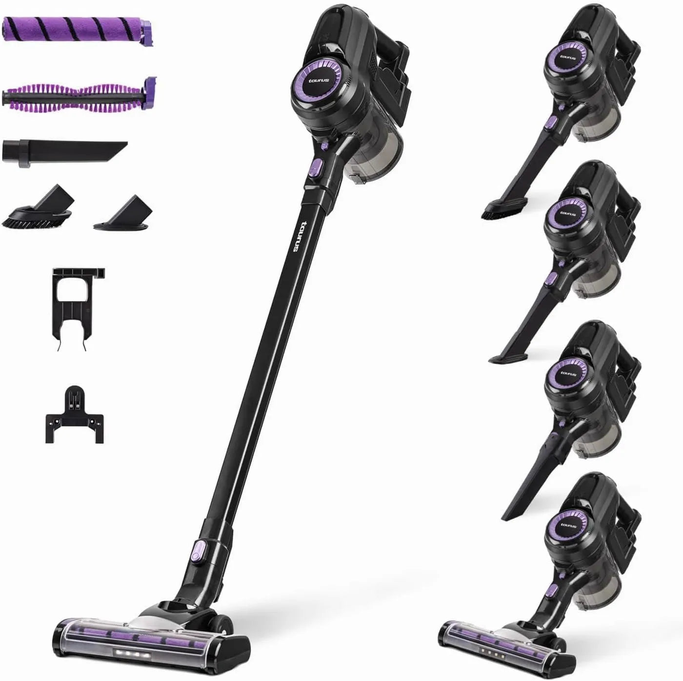 Taurus HS-2900 aspiradora, 50 min, Aspirador escoba, 3-in-1: escoba eléctrica, mano y vertical, Modo Eco y Turbo
