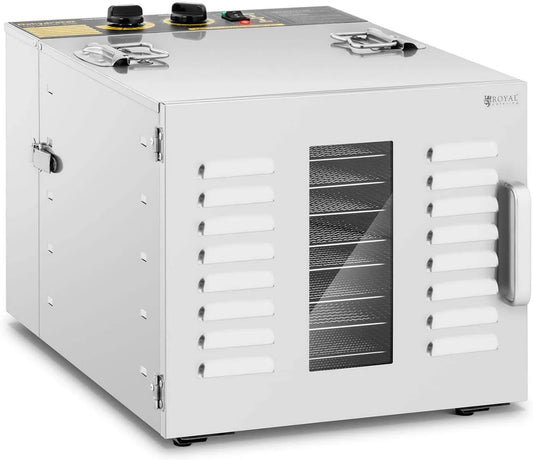 Calefactor eléctrico RCDA-1000/59S, Acero inoxidable, 1000W, 40-90°C, Máquina deshidratadora de alimentos Royal Catering, Temperatura