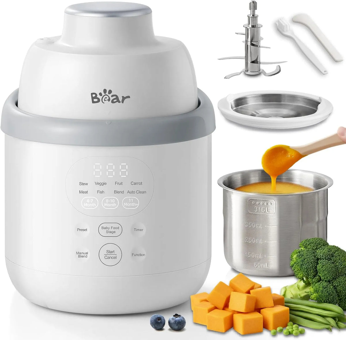 Procesador de alimentos, Cocina para Bebé NutriEase AllStage Acero Inoxidable, para Bebé OneStep