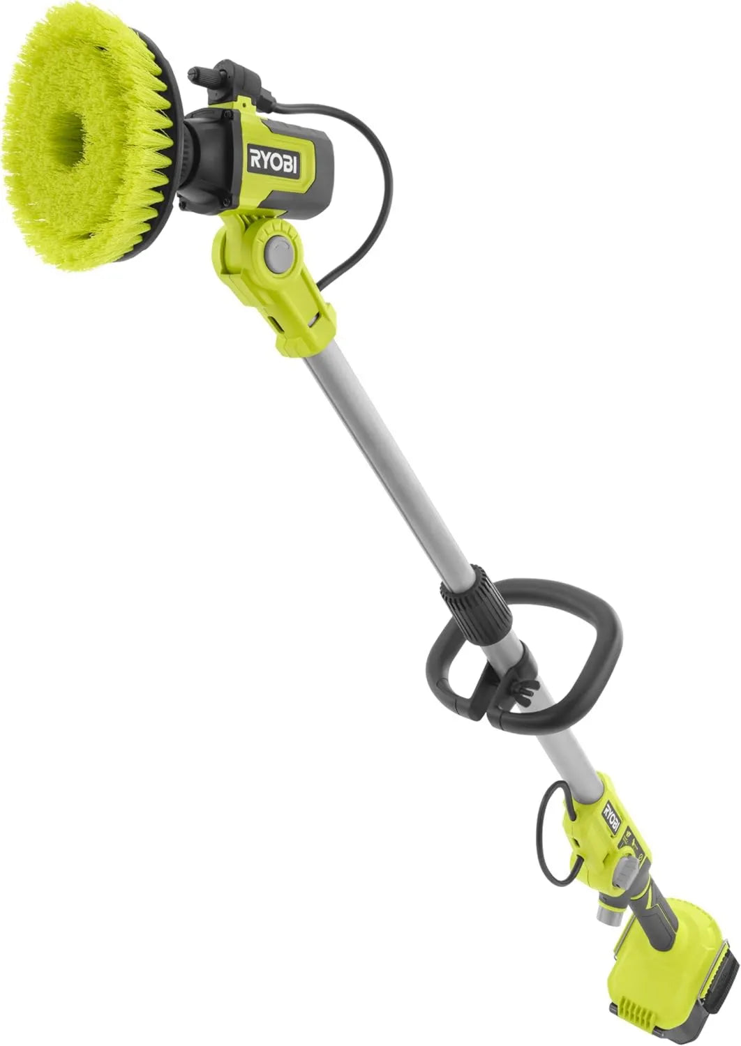 RWTS18-0, 18 V, 210 RPM, 150 mm, Cepillo motorizado telescópico, Cepillo de Espuma de cerdas Medianas con depósito de Agua y detergente, 1 m, 1,4 m