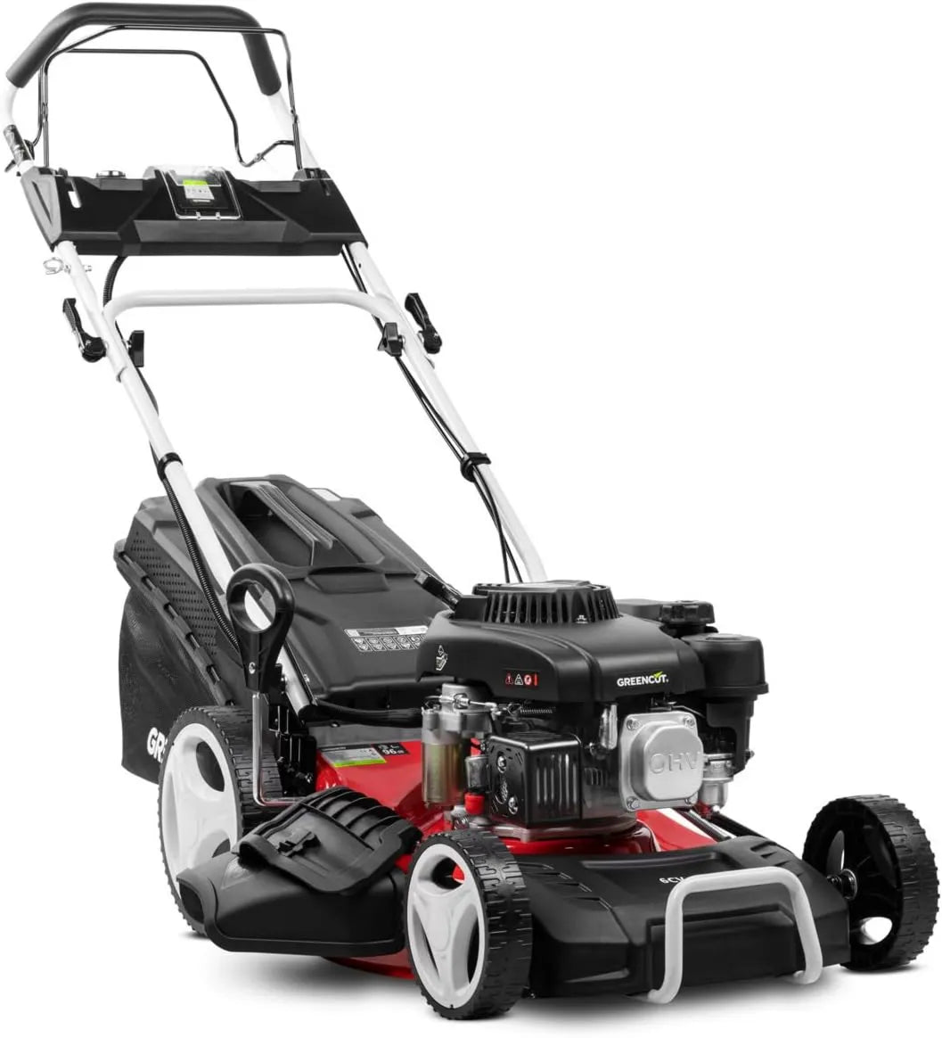 Cortacésped GLM770XE, 55L, 1400m2, Arranque eléctrico Motor 4T autopropulsado, Corte Regulable, para Jardines Grandes o medianos, ajuste regulable