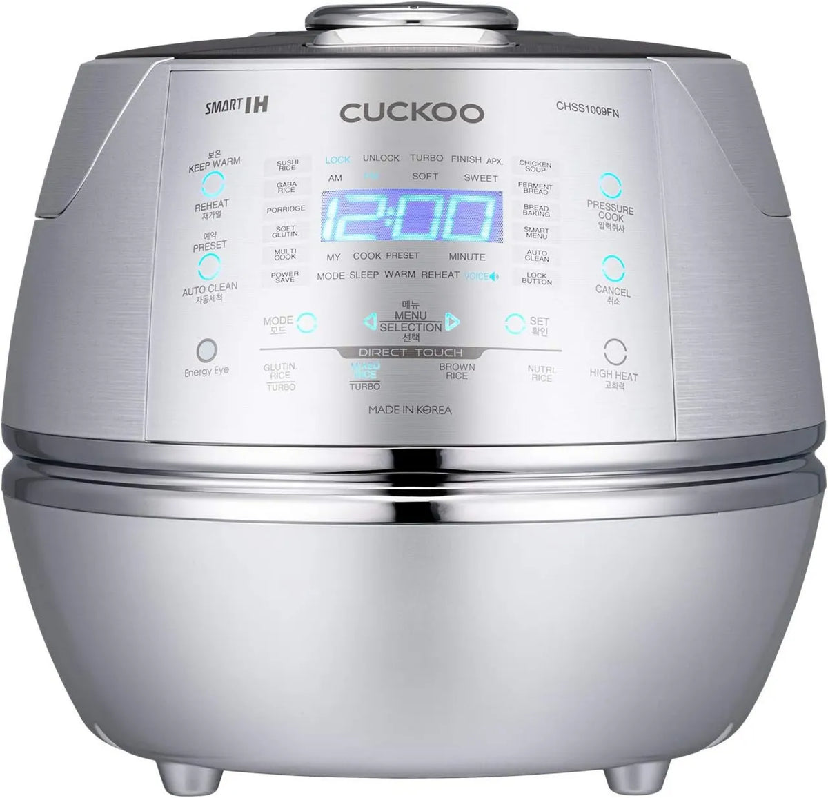 Arrocera eléctrica CRP-CHSS1009FN, 1,8 l, 10 tazas, IH tecnología de calefacción por inducción, válvula de vapor de seguridad, control programable