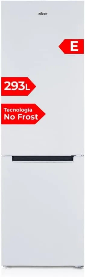 Frigorífico combi NC185600ENF, tecnología No Frost, Puerta Reversible, 293 Litros, Nilson Blanco, Capacidad, Multi Air Flow, Baja Sonoridad