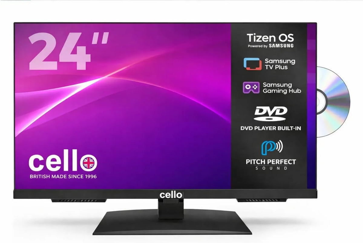 Samsung C2426TZF Smart TV, Bluetooth, conectividad, Cello TV/DVD LED Smart sin Marco de 24' con Tizen OS, Altavoces Pitch