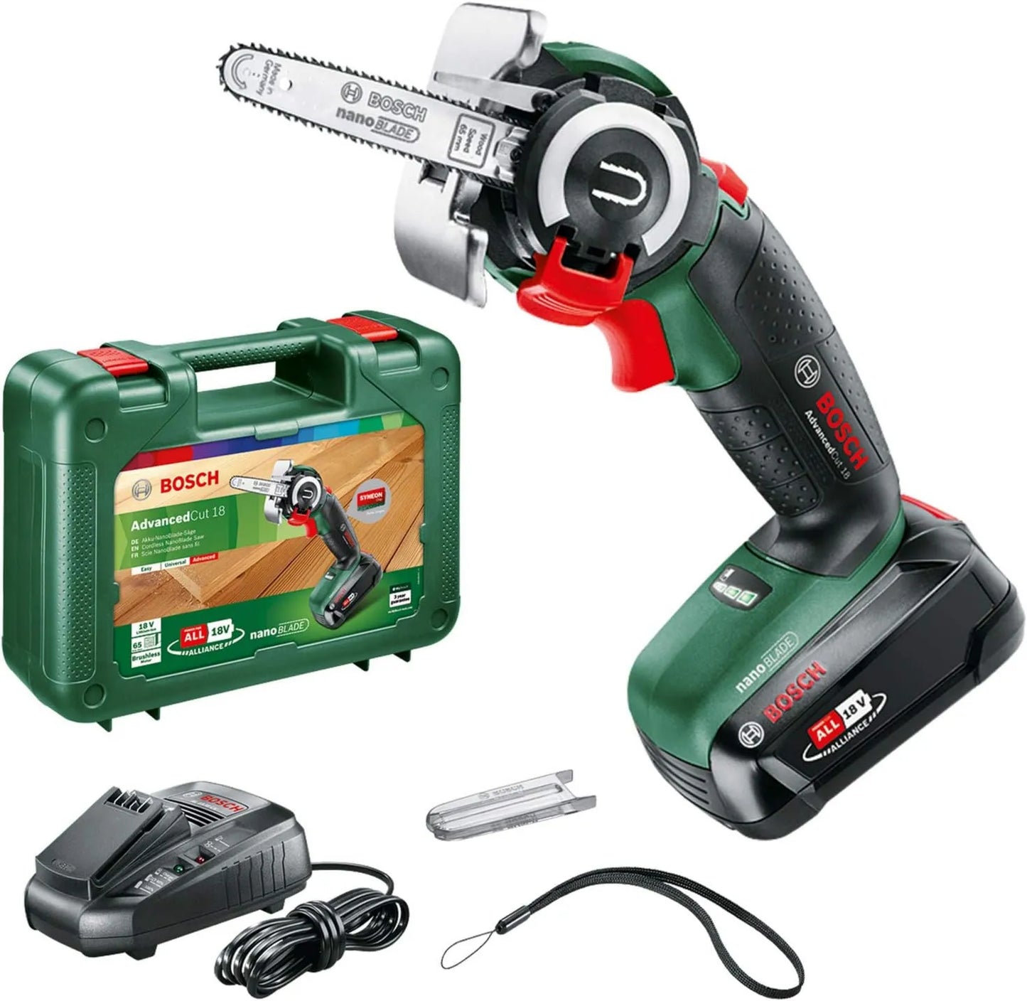 Bosch, sierra a batería NanoBlade AdvancedCut 18, tecnología NanoBlade, sistema de 18 voltios