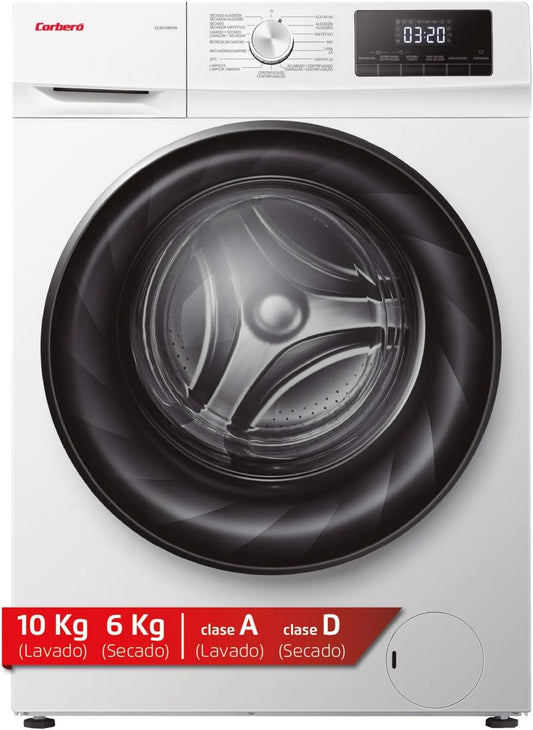 Corbero CLSH106VIN lavasecadora, motor Inverter, Inicio Diferido, función de vapor, 10 kg, 6 kg, 1400 RPM, 15 Programas