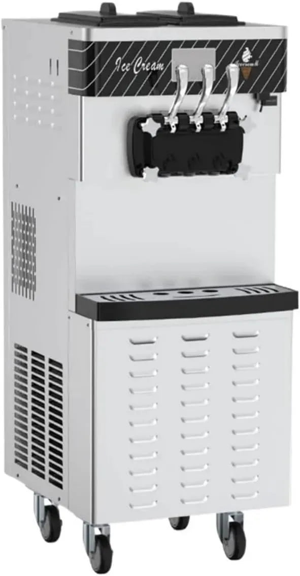 Monitor, 12 L, Máquina comercial de helado suave con dos tolvas, 3 opciones de sabor y pantalla LED, pantalla digital