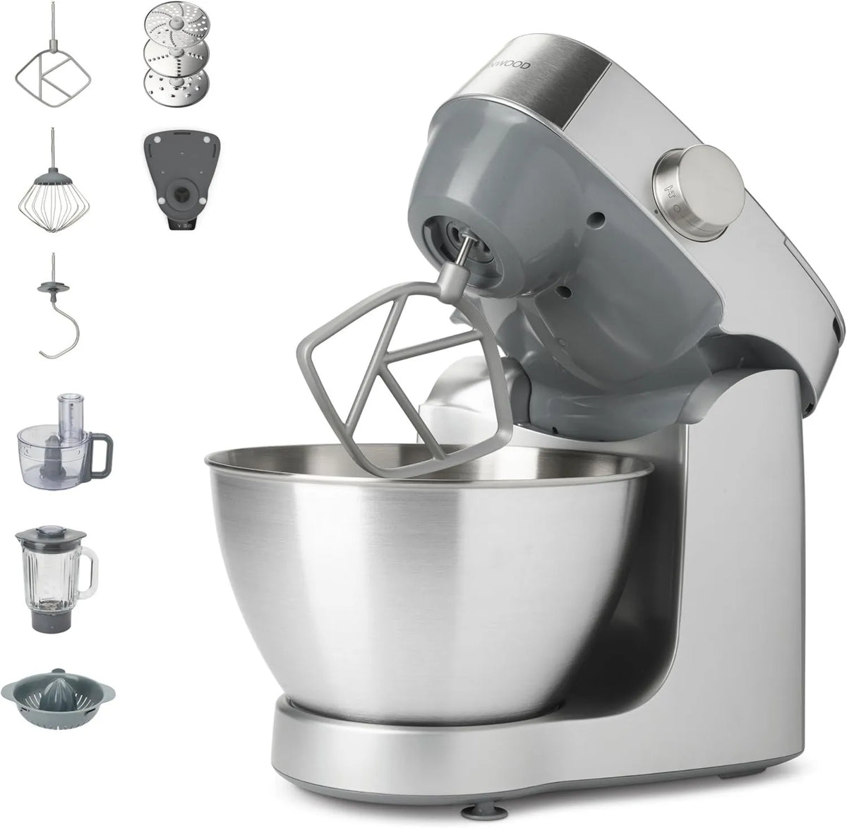 Kenwood KHC29A.O0SI procesador de alimentos, 4.3 L, acero inoxidable, Prospero+ Batidora, Incluye Juego de Accesorios, 10 Piezas + 3 Ganchos y Batidor