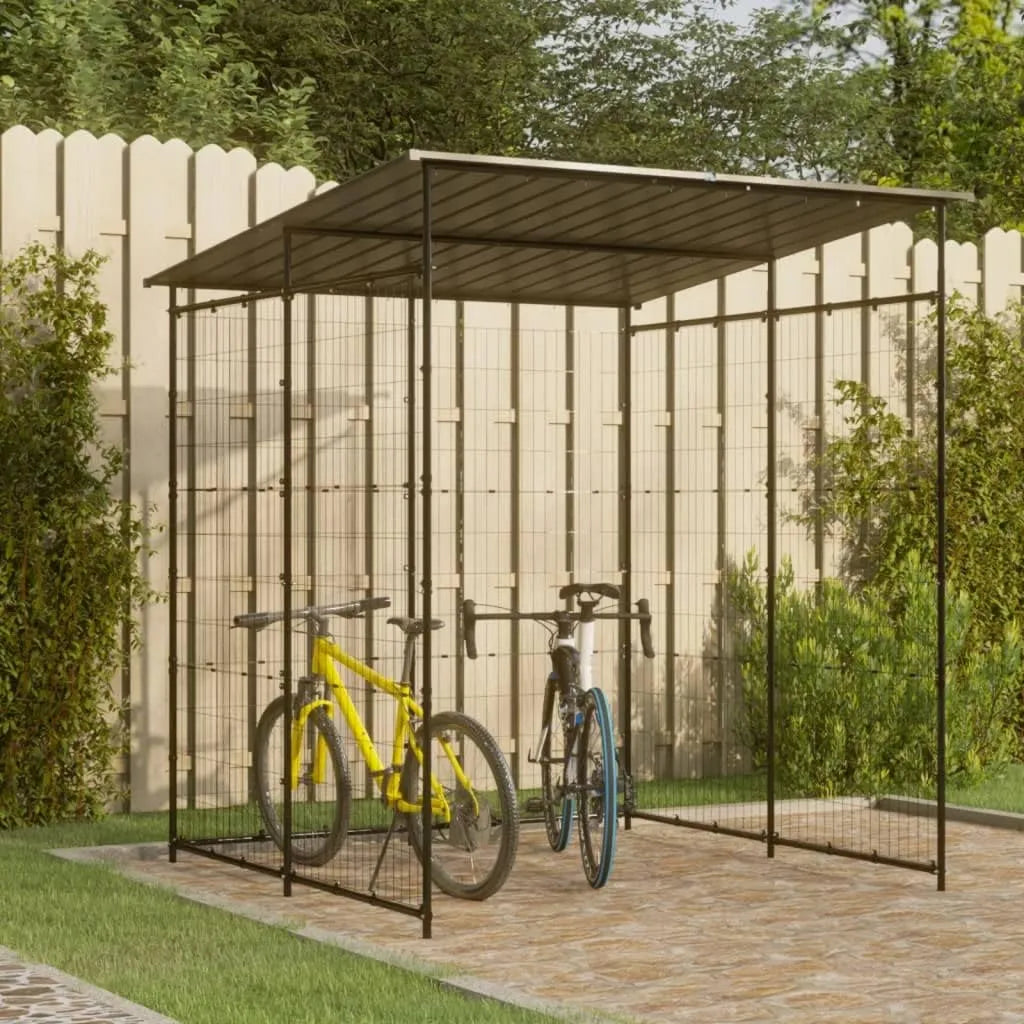 Bicicleta, 190 x 190 x 222 cm, Cobertizo para s Home Garden Acero Negro