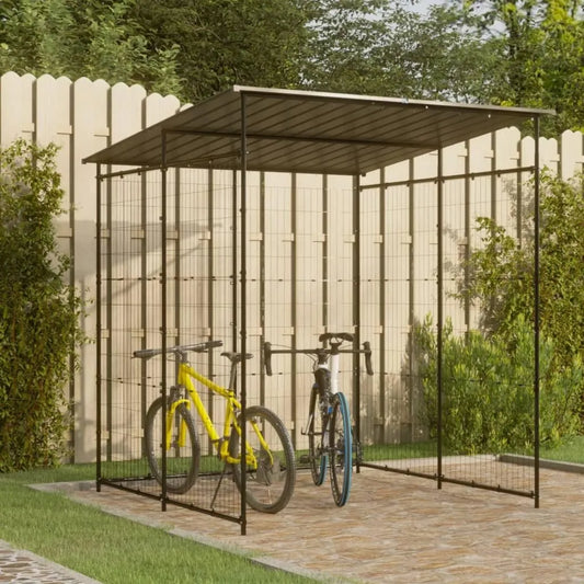 Bicicleta, 190 x 190 x 222 cm, Cobertizo para s Home Garden Acero Negro