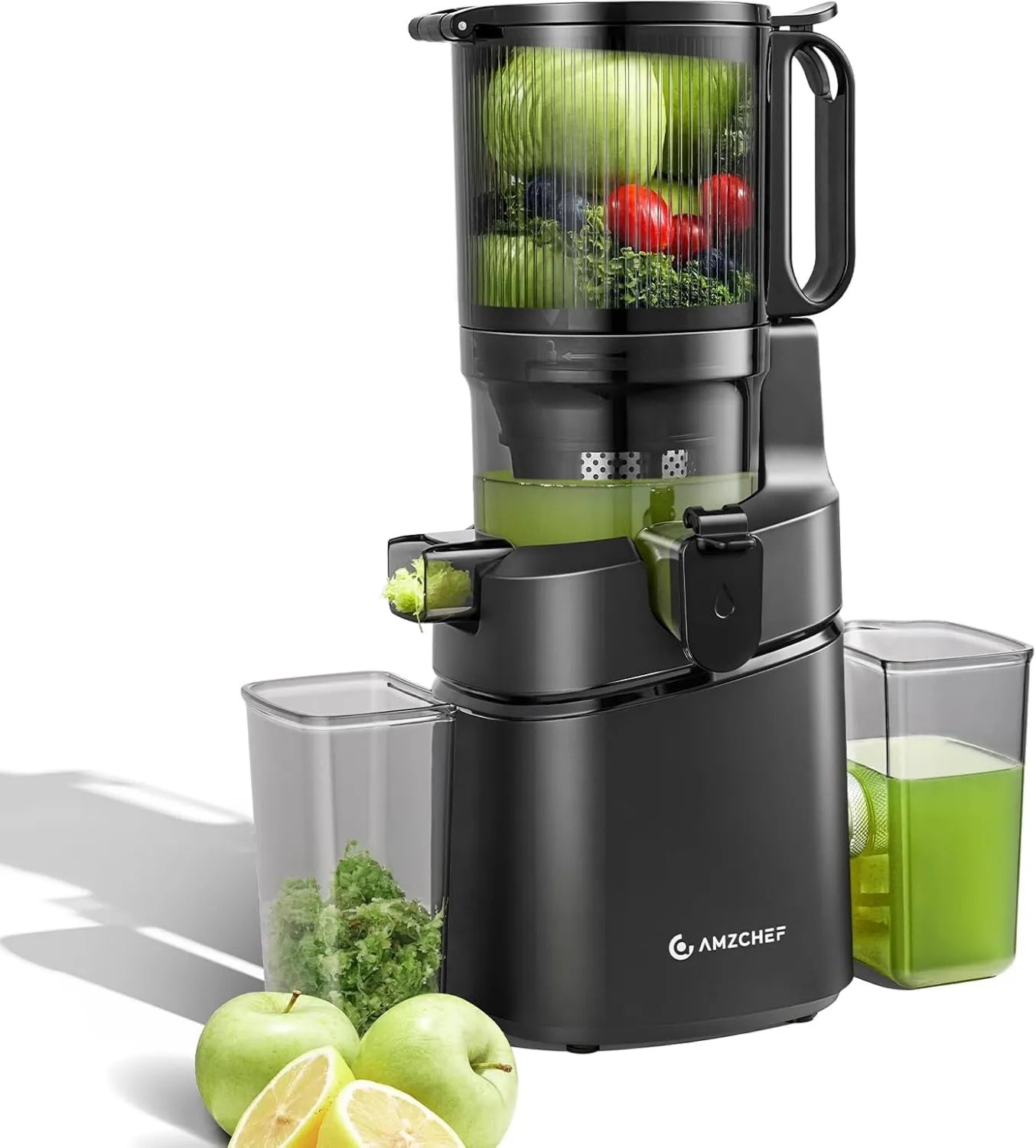 Extractor de zumo, 250W, 1.8 Litros, 145MM, Jugo Automático Multifuncional, Apertura, Juguera de Frutas y Verduras con Triple Filtro
