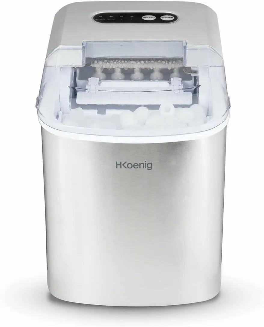 Máquina de hielo KB14, 12kg, 2,1L, 6min, para Hacer Hielo, 2 tamaños de cubitos, Silenciosa, Cubitos listos en, Cuchara para hielo