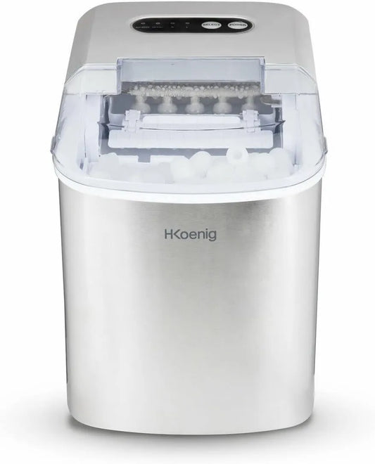 Máquina de hielo KB14, 12kg, 2,1L, 6min, para Hacer Hielo, 2 tamaños de cubitos, Silenciosa, Cubitos listos en, Cuchara para hielo