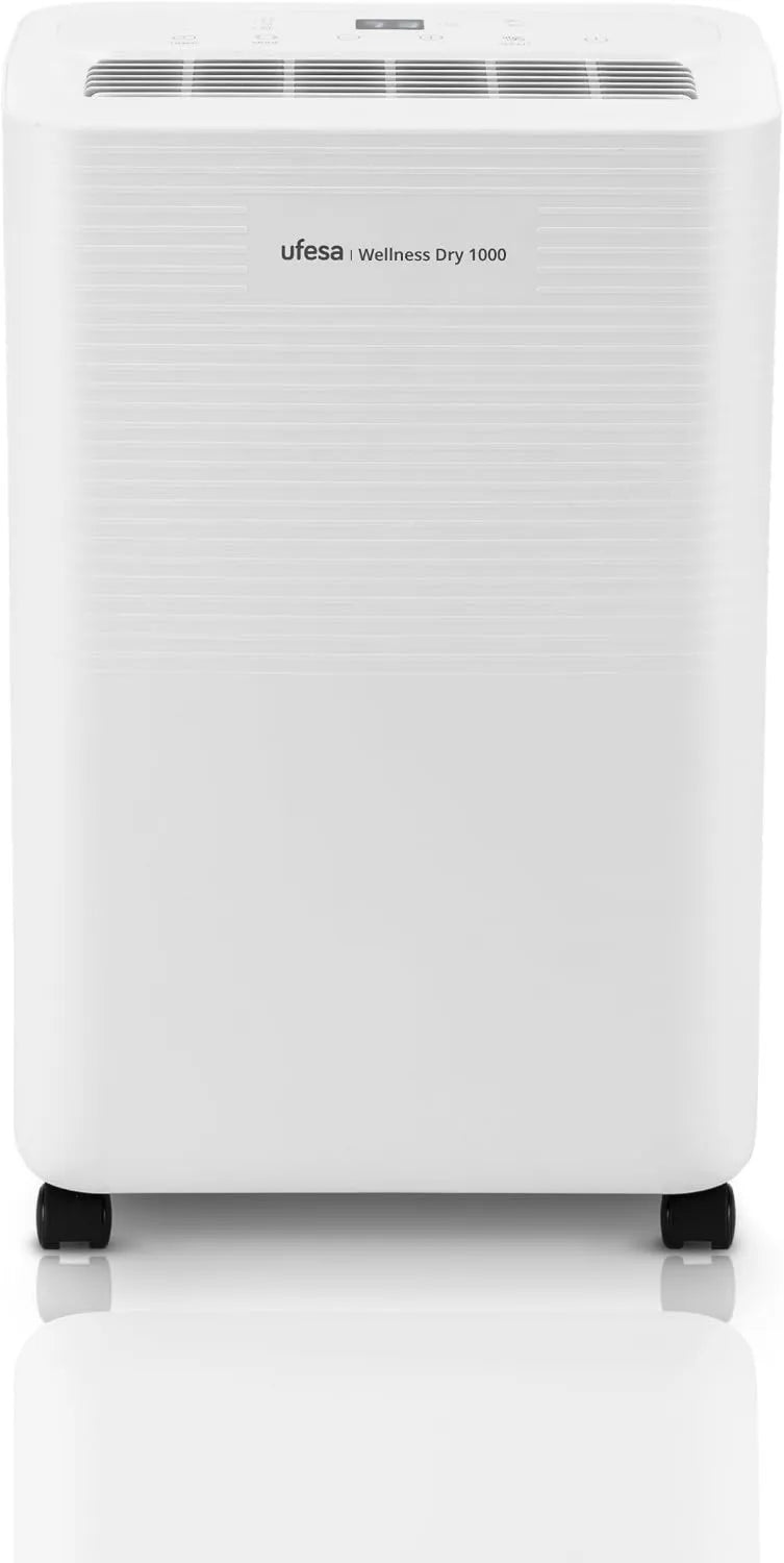 Deshumidificador, 250W, 10L, 47dB, Wellness Dry 1000, Silencioso con Panel Intuitivo, Función de Secado de Ropa, Sensor de Humedad, 2L, 40 m²