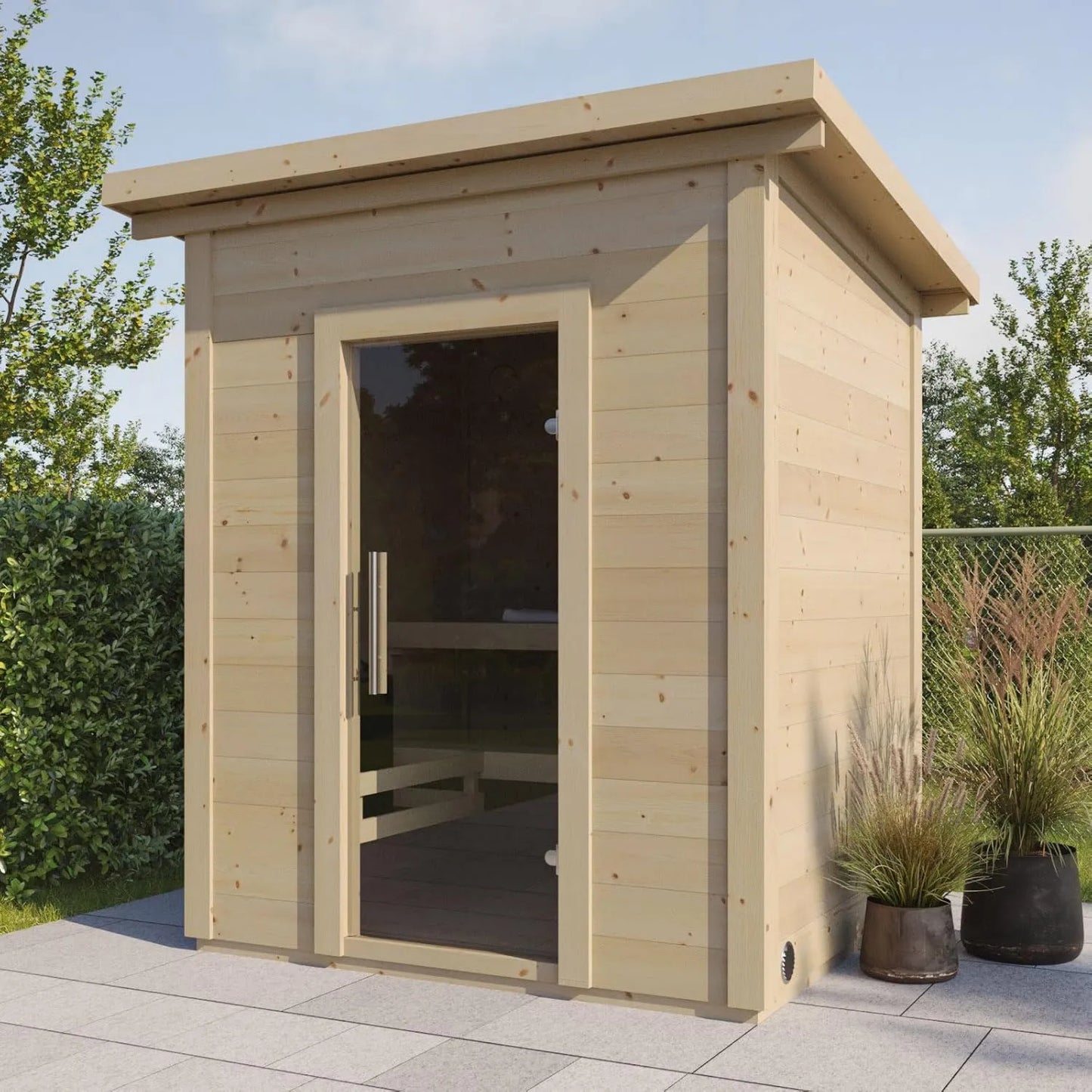 Sauna, madera de diseño nórdico para 3-4 personas