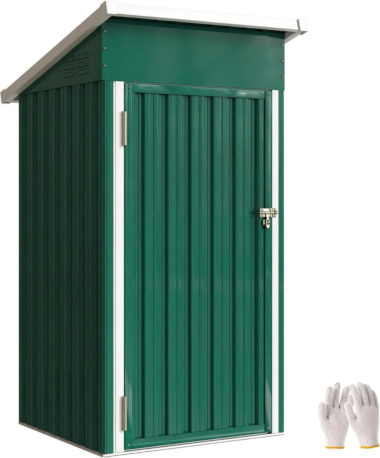 Outsunny cobertizo de jardín, 0.73 m², 107.5 x 91 x 185 cm, Cobertizo Metálico con Techo Inclinado