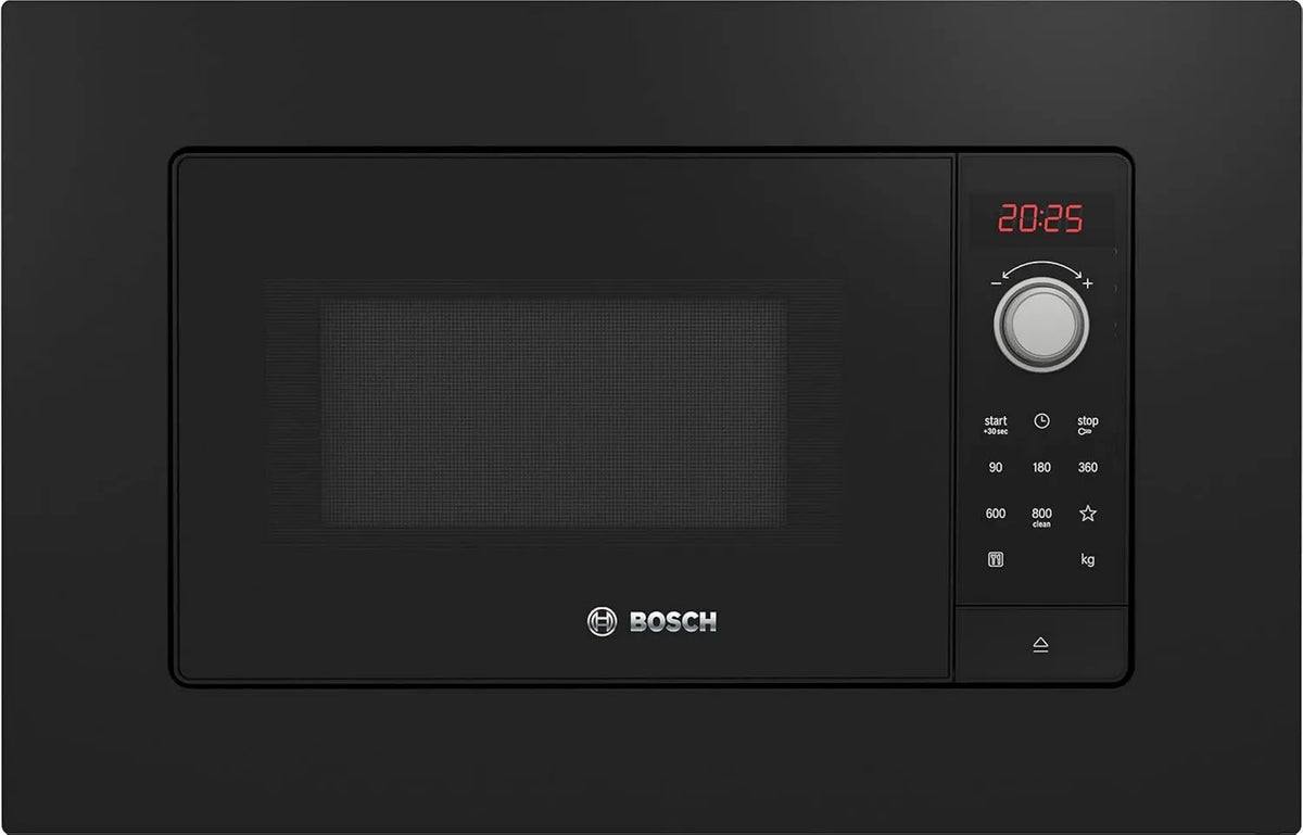 Bosch BFL623MB3 horno microondas, 800 W, 27 cm, 38 x 60 cm, 7 Programas, Serie 2 Microondas Integrado, Plato Giratorio, Bisagra de Puerta Izquierda