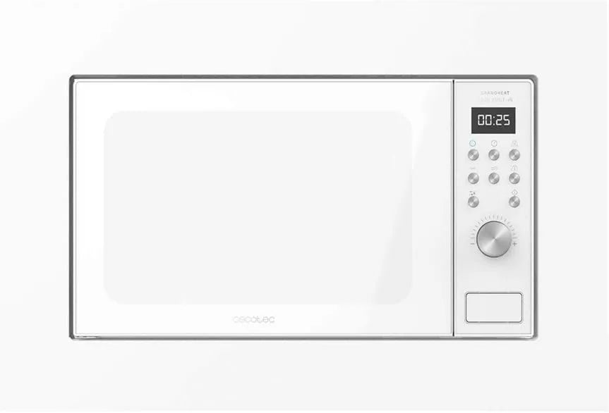 Cecotec horno microondas, función grill, 700W, 20 L, 900 W, Microondas Integrado Digital GrandHeat 2000 Built-In White, 9 Funciones Preestablecidas
