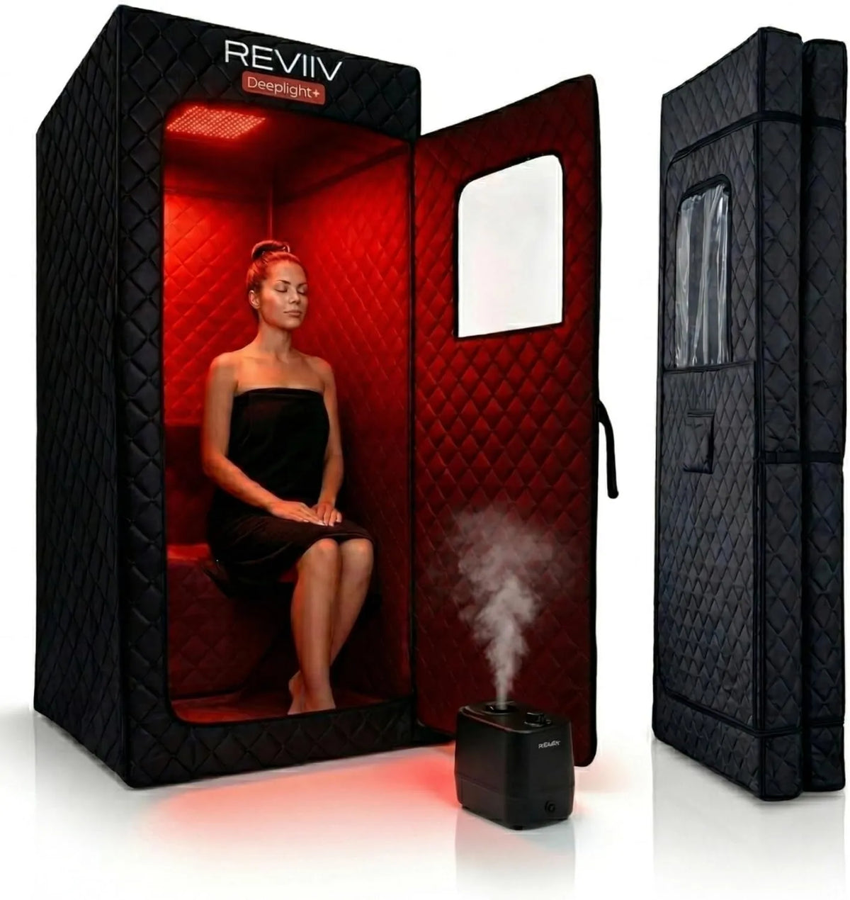 Sauna, diseño plegable, función de vapor, 71 pulgadas, Caja con panel de luz roja, vapor plegable portátil para el hogar, Diseño espacioso