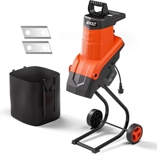 AIVOLT Trituradora Eléctrica de Ramas 2500W Biotrituradora Eléctrica con Bolsa de Recolección 50L para Diámetro de Corte de Ramas 45mm