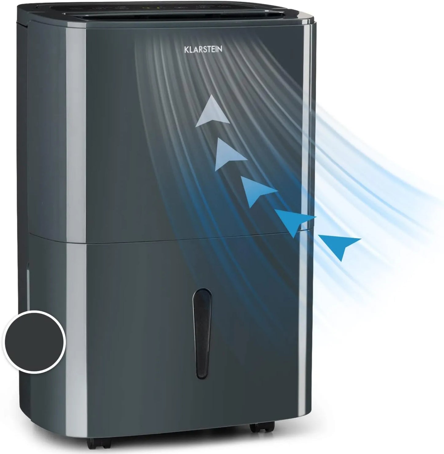 Klarstein deshumidificador, funcionamiento silencioso, 420 W, 20 L, 50 m², 45 dB, DryFy20, Secador Reform, Filtro de Nylon, Modo Silencioso