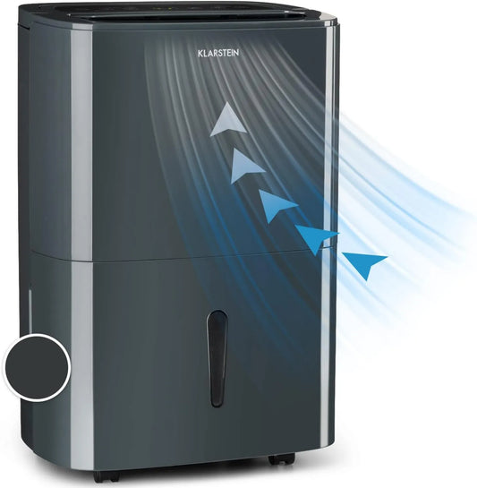 Klarstein deshumidificador, funcionamiento silencioso, 420 W, 20 L, 50 m², 45 dB, DryFy20, Secador Reform, Filtro de Nylon, Modo Silencioso