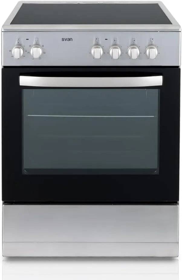 Horno eléctrico SKV4600X, 56L, 4 Zonas, 6 Programas, acero inoxidable, función grill, Cocina Eléctrica Svan, Cocción, Acabado en Cristal Negro