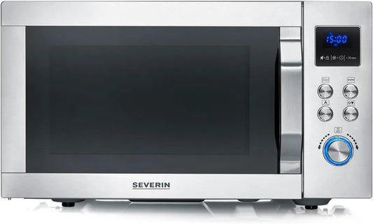 Severin MW 7982 horno microondas, 25 L, acero inoxidable, función grill, Microondas con grill y convección, función de freidora de aire