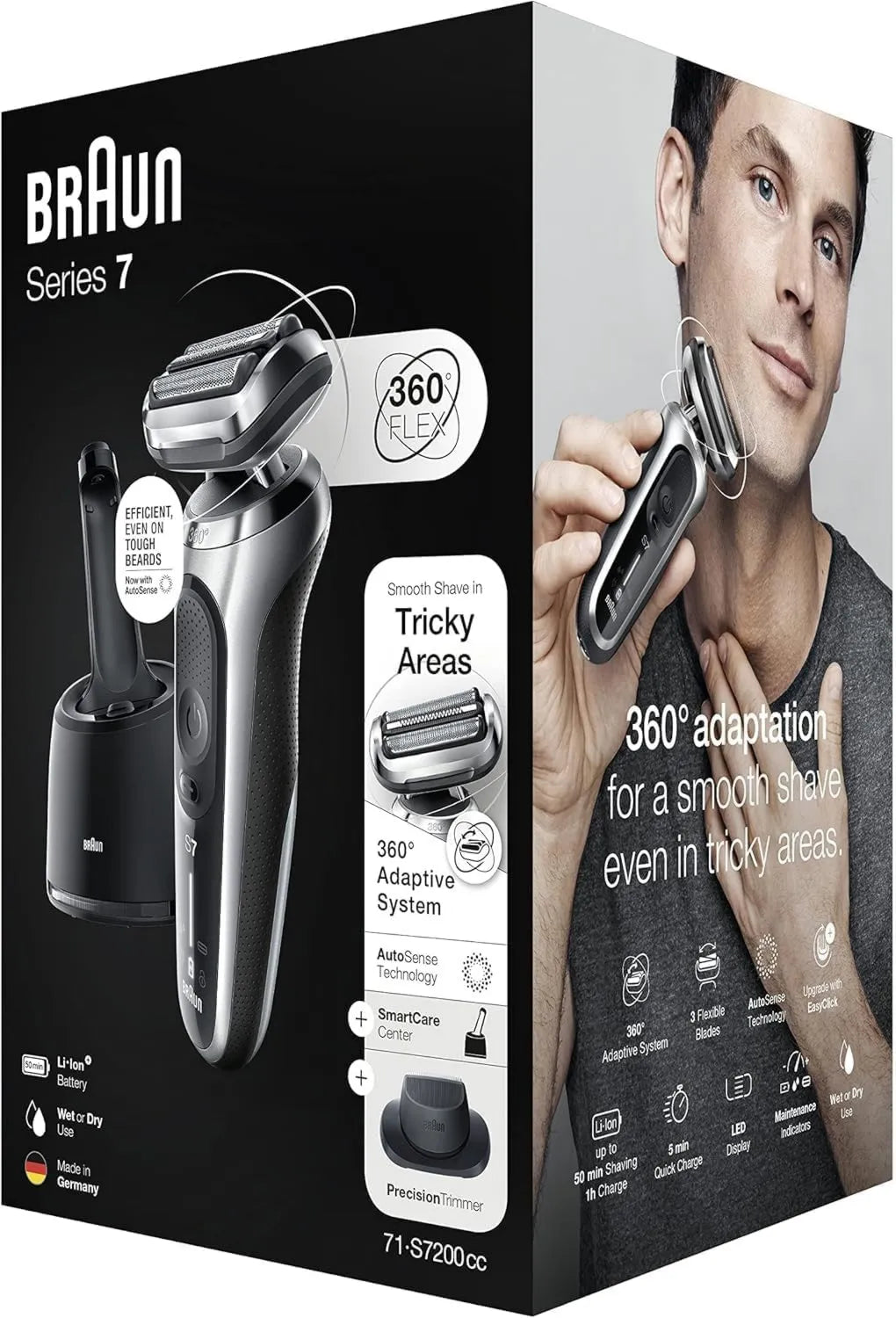 Braun, estructura impermeable, 60 Minutos, Series 7 Afeitadora Eléctrica para Hombres de Autonomía Impermeable
