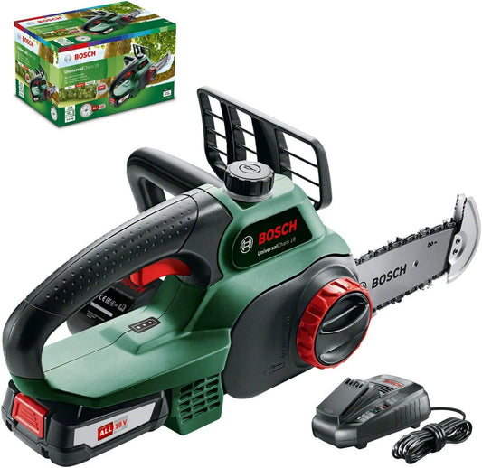 Bosch motosierra, 18 V, 200 mm, sierra de cadena con batería UniversalChain 18, caja de cartón, longitud de la espada