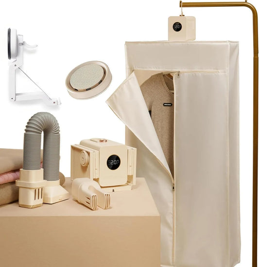 Secadora 0.5-5H, control programable, diseño plegable, 850W, Ropa Eléctrica Portátil, Plegable con 3 Modos de Secado y Temporizador