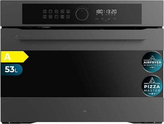 Cecotec AF314500 horno eléctrico, 53L, 2900W, 11 Funciones con Airfryer Master, Pizza Master, Steam Assist, Steam EasyClean, cocción por aire caliente