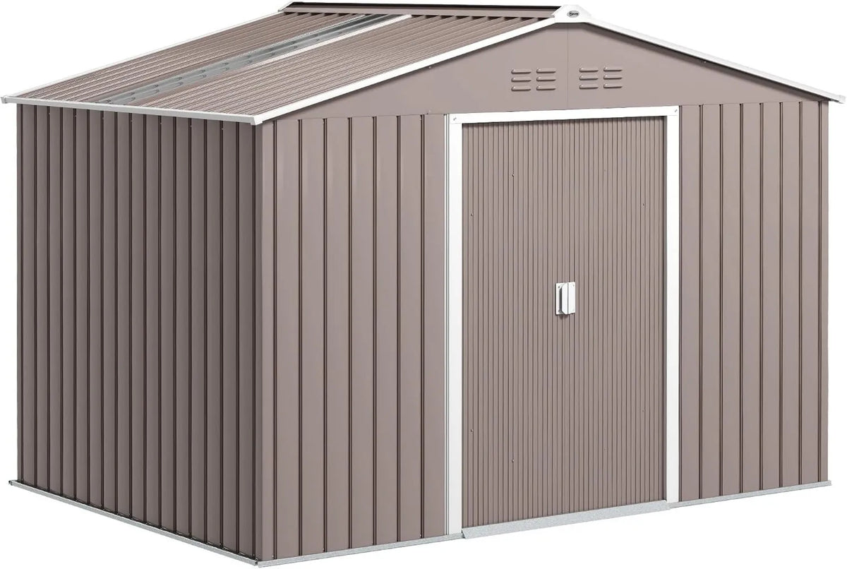 Outsunny cobertizo de jardín, 5 m², 277 x 195 x 192 cm, Caseta de Jardín Outdoor, Caseta de Jardín Exterior de Metal, Techo de Fibra de Vidrio