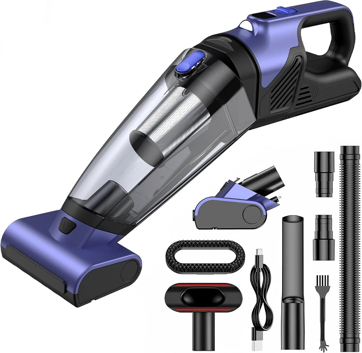 Aspiradora de mano 10400, 10000 Pa, mAh, Doble Motor Aspiradora portátil inalámbrica, Potente succión, pantalla digital, batería de mAh