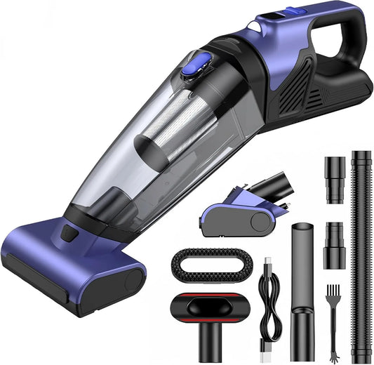 Aspiradora de mano 10400, 10000 Pa, mAh, Doble Motor Aspiradora portátil inalámbrica, Potente succión, pantalla digital, batería de mAh