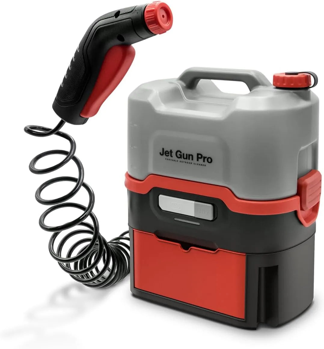 Hidrolimpiadora, 8 L, 2,9 kg, 3 m, portátil con batería, cajón para accesorios, depósito de agua de y tubo en espiral