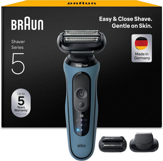 Braun 52-A1820SI, 50 Min, Series 5 Afeitadora Eléctrica para Hombres, Uso Húmedo y Seco, 2 Modos de Afeitado, Carga Rápida, Estuche de Viaje